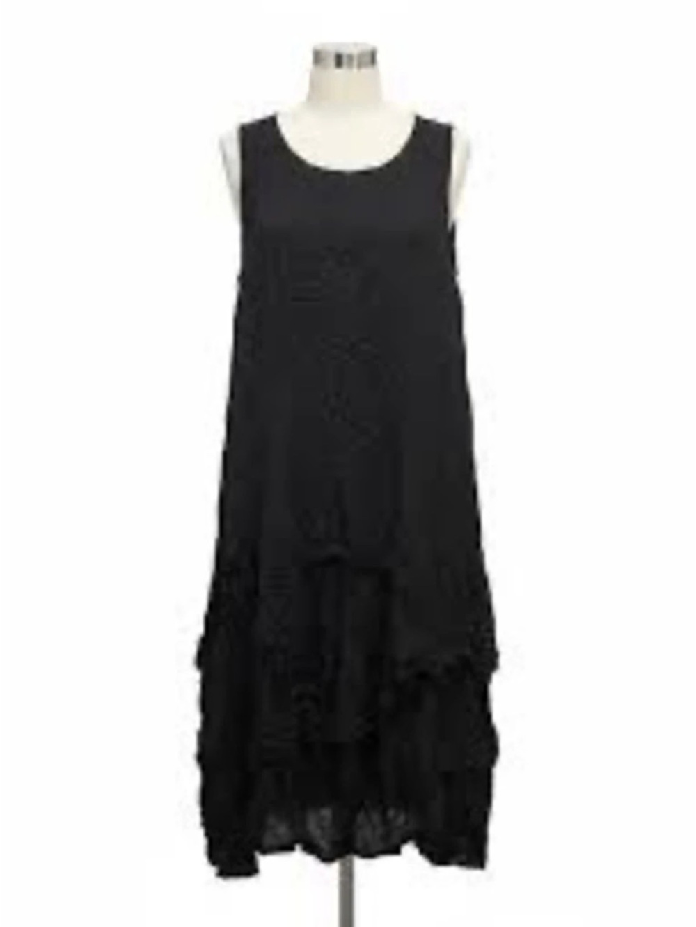 Comfy USA Crinkle Black Midi Dress